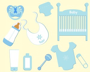 les accessoires d'un bébé